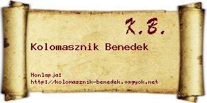 Kolomasznik Benedek névjegykártya